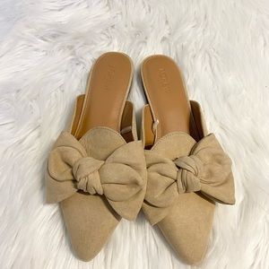 J. Crew Sueded Bow Mules